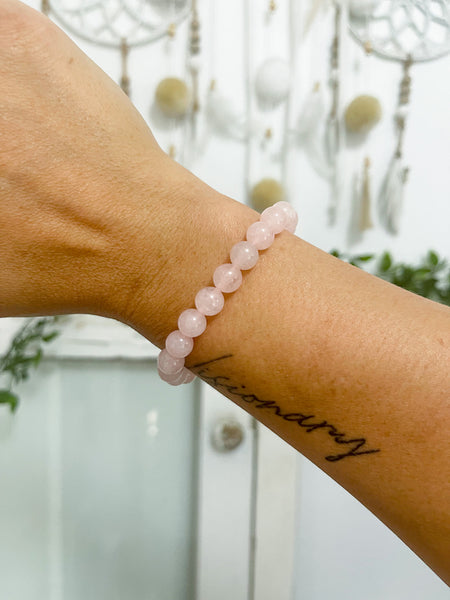 Rose Quartz 8mm Bead Bracelet