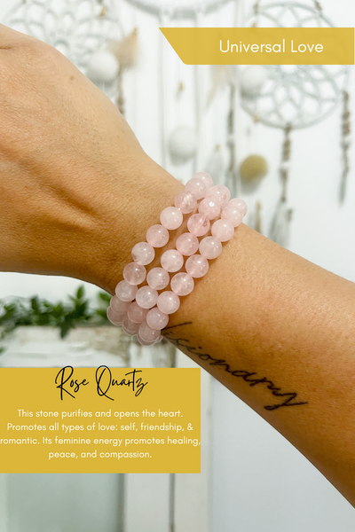 Rose Quartz 8mm Bead Bracelet