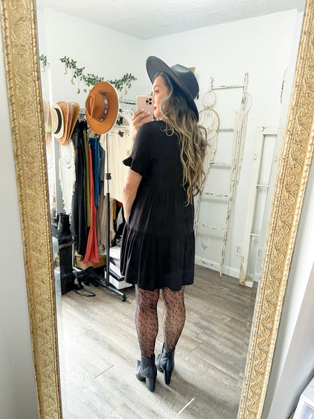 V-Neck Babydoll Dress