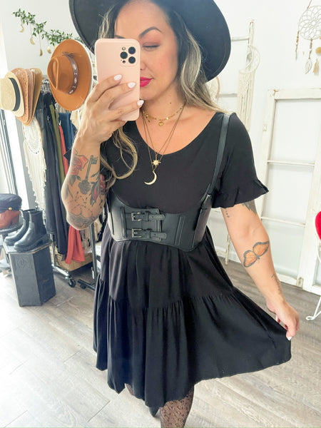 V-Neck Babydoll Dress
