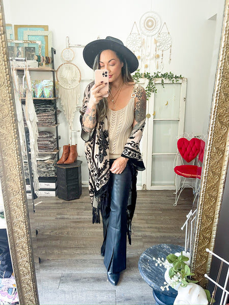 Kancan Faux Leather Flare Leg Pants