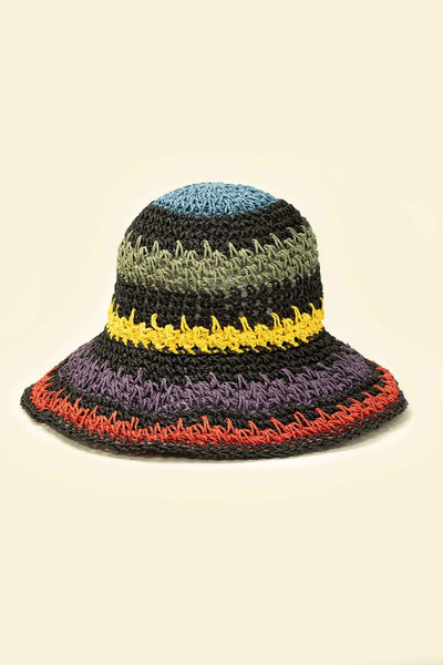 Packable crochet straw bucket hat - 2 colors