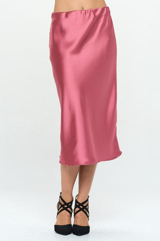 Pinkberry Satin Midi Skirt