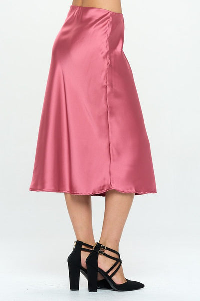 Pinkberry Satin Midi Skirt
