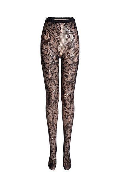 High Rise Lace Panty Hose