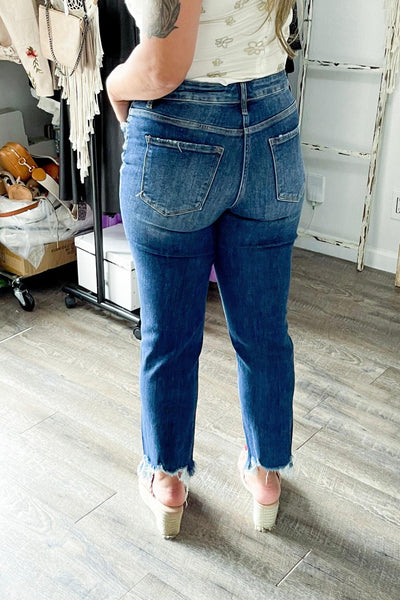 Lovervet Jackie High Rise Crop Straight Leg Jeans