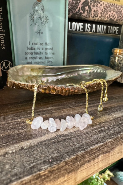 Rose Quartz Gold Plated Bracelet