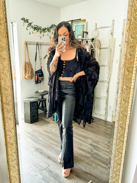 Groove Wave Knit Button Brami Top