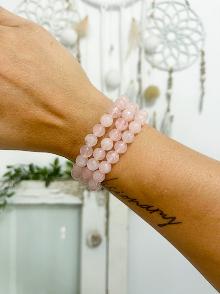 Rose Quartz 8mm Bead Bracelet
