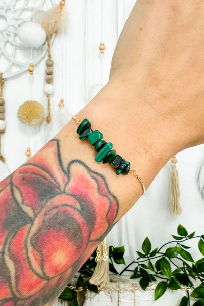 Malachite Gold Plated Bracelet