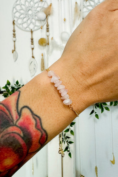 Rose Quartz Gold Plated Bracelet