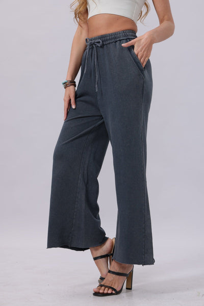 Acid Wash Wide-Leg Sweatpants – 3 colors