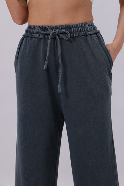 Acid Wash Wide-Leg Sweatpants – 3 colors