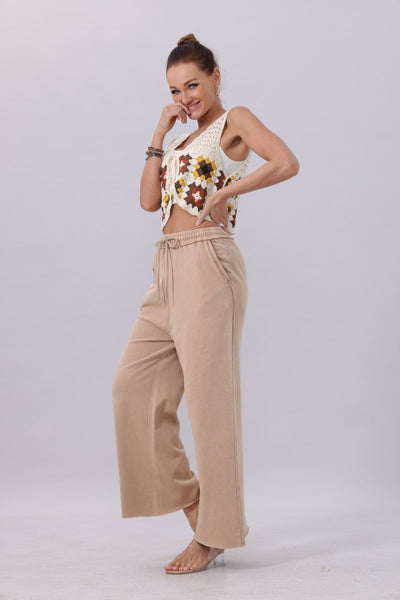 Acid Wash Wide-Leg Sweatpants – 3 colors