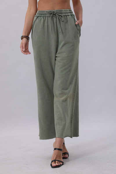 Acid Wash Wide-Leg Sweatpants – 3 colors