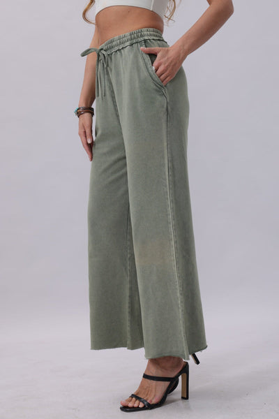 Acid Wash Wide-Leg Sweatpants – 3 colors