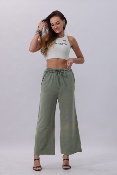 Acid Wash Wide-Leg Sweatpants – 3 colors