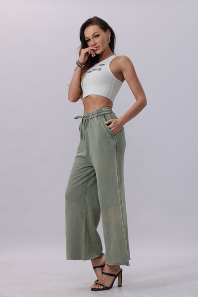 Acid Wash Wide-Leg Sweatpants – 3 colors