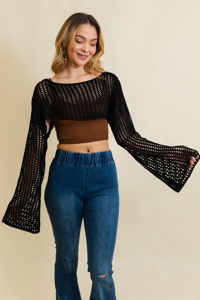 Loom Knitted Cropped Sweater - 3 colors
