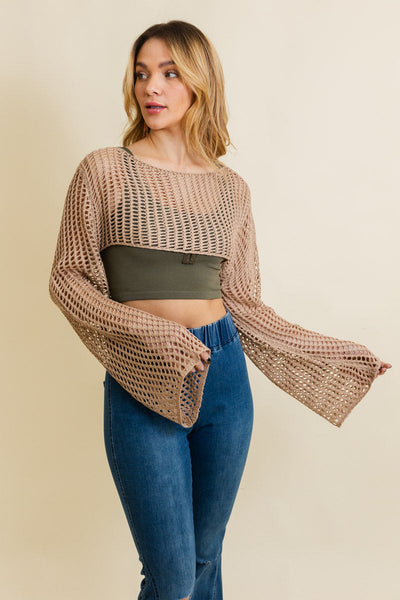 Loom Knitted Cropped Sweater - 3 colors