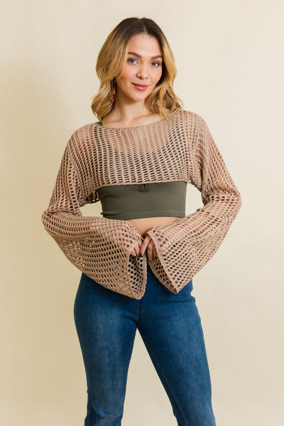 Loom Knitted Cropped Sweater - 3 colors