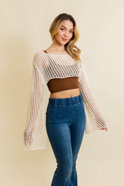 Loom Knitted Cropped Sweater - 3 colors