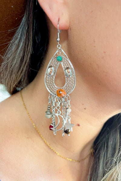 Carnelian Stones Beaded Earrings