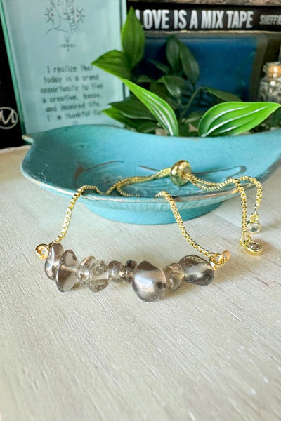 Smokey Quartz Gold Plated Bracelet