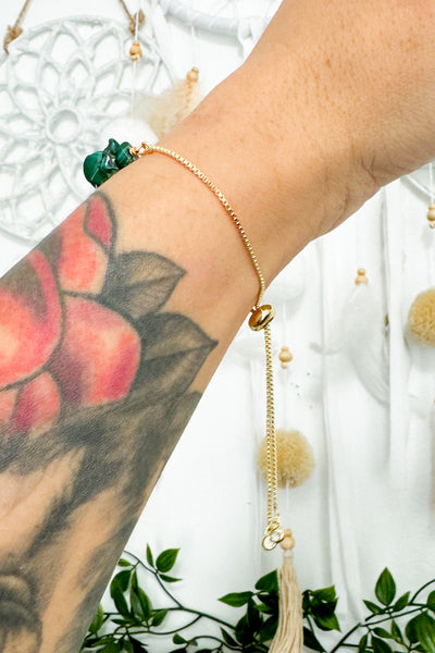 Malachite Gold Plated Bracelet