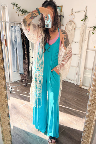 Turquoise Racerback Jumpsuit