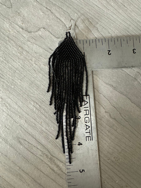 Black Seed Bead Earrings