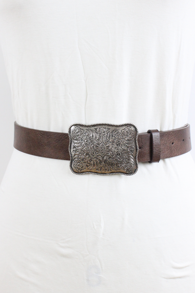 Rugged Square Buckle Belt – Western Ranch Essential 🤠⛓️