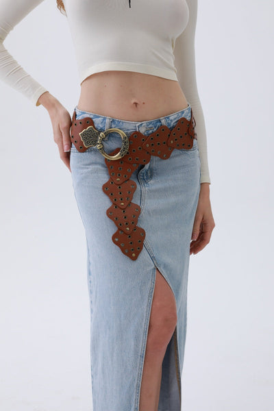 Vintage Leaf Stud Belt – 2 Colors