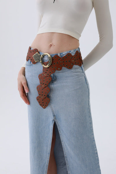 Vintage Leaf Stud Belt – 2 Colors