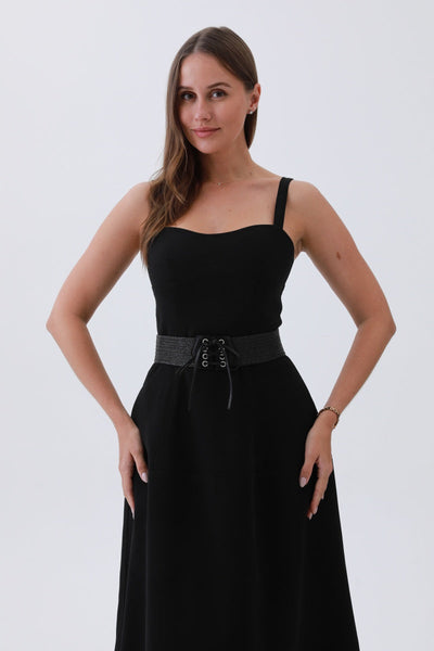 Stretchy Woven Tie Belt -  3 colors