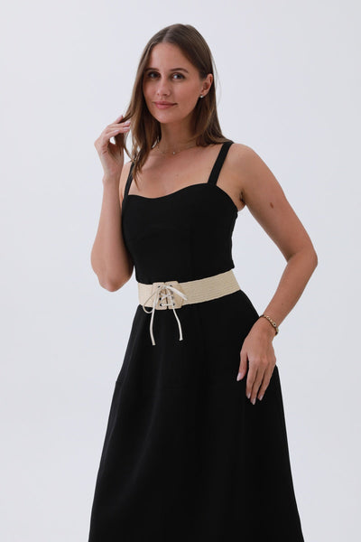 Stretchy Woven Tie Belt -  3 colors