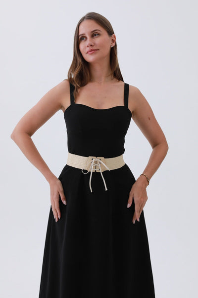 Stretchy Woven Tie Belt -  3 colors