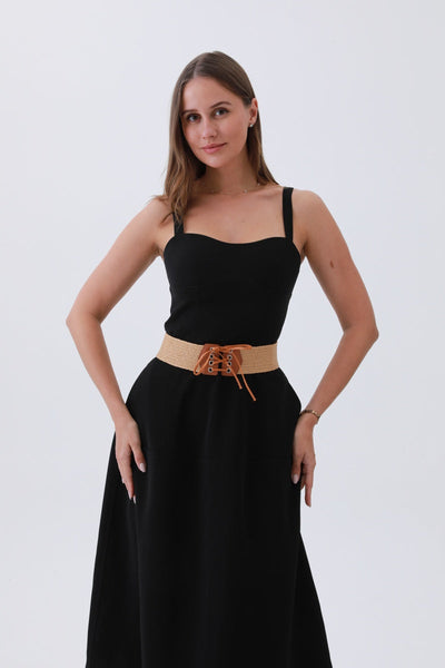 Stretchy Woven Tie Belt -  3 colors