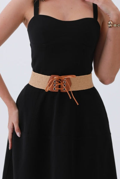 Stretchy Woven Tie Belt -  3 colors