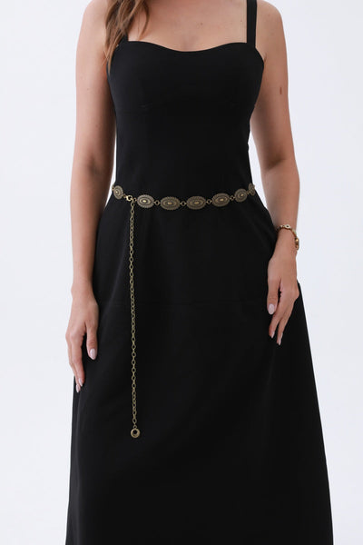 Vintage Oval Buckle Belt – Western Chain Strap Design🤠⛓️