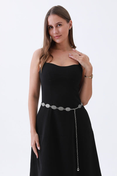 Vintage Oval Buckle Belt – Western Chain Strap Design🤠⛓️