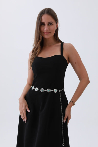 Turquoise Cowboy Chain Belt – Vintage Western Elegance🤠💎