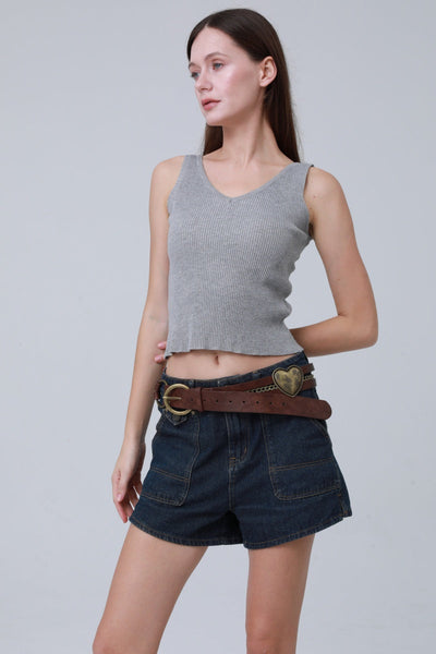 Vintage Western Belt – Faux Leather with Heart & Chain Accent 🤠💖