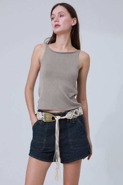 Braided Rope Belt – Antique Bronze Buckle & Boho Fringe 🌾⛓️