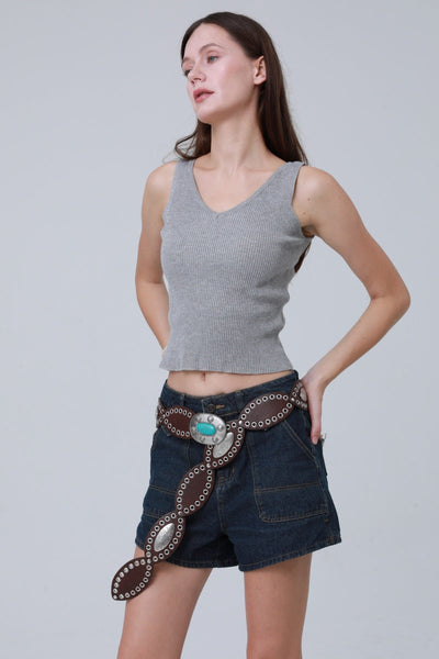 Boho Western Belt – Vintage Turquoise Inlaid Buckle 🌵💎