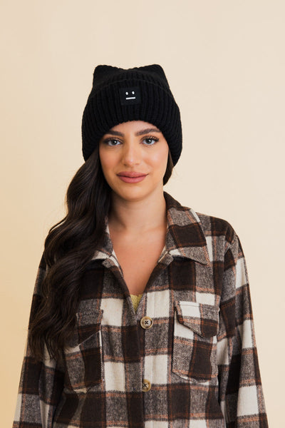 Chill Vibes Soft Ribbed Square Top Beanie- 6 colors