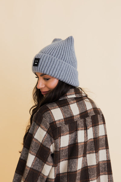 Chill Vibes Soft Ribbed Square Top Beanie- 6 colors