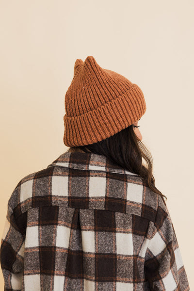 Chill Vibes Soft Ribbed Square Top Beanie- 6 colors