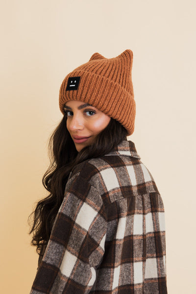 Chill Vibes Soft Ribbed Square Top Beanie- 6 colors