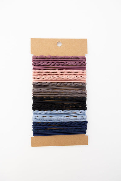 Solid Hues Twisted Stackable Hair Tie Bracelet Set š„°